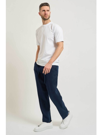 seinse ανδρικό λινό παντελόνι με ελαστική μέση straight fit σε προσφορά