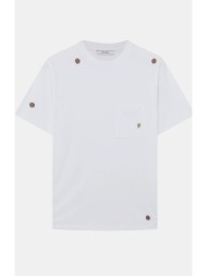 seinse ανδρικό t-shirt με τσέπη και κεντήματα relaxed fit - te3314ss 126 λευκό