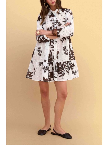 attrativo γυναικείo mini φόρεμα σεμιζιέ με floral print και σε προσφορά