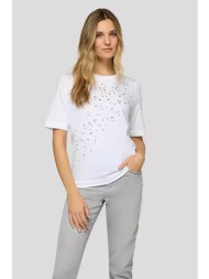 rabe γυναικείο t-shirt με στρας - 56-117311 λευκό