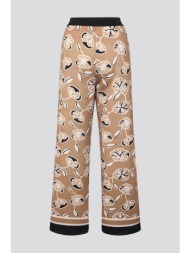 rabe γυναικείο παντελόνι με ελαστική μέση και floral print - 56-115451 καφέ latte