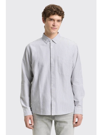tom tailor ανδρικό πουκάμισο button down με ριγέ σχέδιο και σε προσφορά