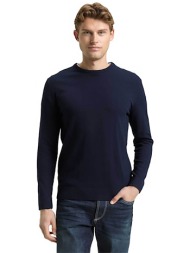 tom tailor ανδρικό πουλόβερ μονόχρωμο regular fit - 1049500 μπλε σκούρο