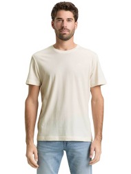 tom tailor ανδρικό t-shirt με κεντημένο λογότυπο regular fit - 1050139 λευκό