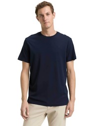 tom tailor ανδρικό t-shirt με κεντημένο λογότυπο regular fit - 1050139 μπλε σκούρο