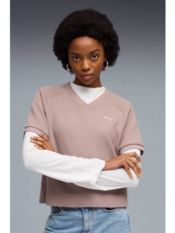 puma γυναικείο t-shirt με λογότυπο relaxed fit `puma class` σε προσφορά
