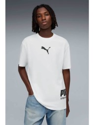 puma ανδρικό t-shirt με λογότυπο relaxed fit `sport graphic` - 692169 λευκό