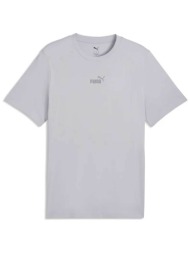 puma ανδρικό t-shirt με λογότυπο regular fit `essential small no. 1` - 692912 γκρι ανοιχτό