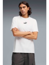 puma ανδρικό t-shirt με λογότυπο regular fit `essential small no. 1` - 692912 λευκό