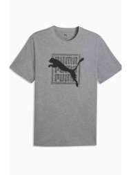 puma ανδρικό t-shirt με λογότυπο regular fit `graphic wording` - 691775 γκρι