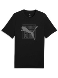 puma ανδρικό t-shirt με λογότυπο regular fit `graphic wording` - 691775 μαύρο