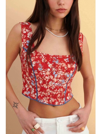 attrattivo γυναικείο crop τοπ με floral print - 91043444 σε προσφορά