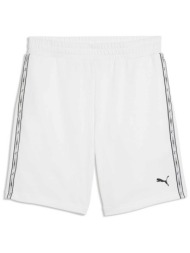 puma ανδρικό σορτς με λογότυπο 9` regular fit `essential tape` - 691696 λευκό