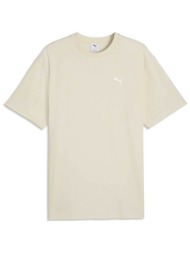 puma ανδρικό t-shirt με λογότυπο relaxed fit `essential elevated` - 692018 κρέμ