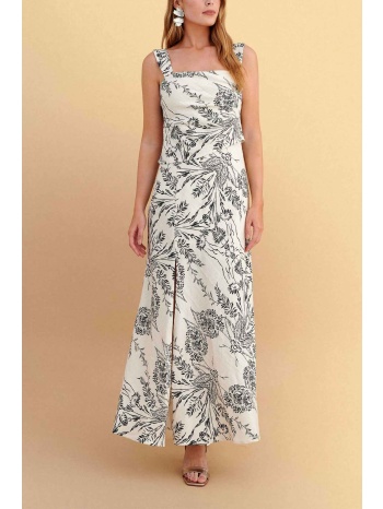 attrativo γυναικείo maxi αμάνικο φόρεμα με floral print και σε προσφορά