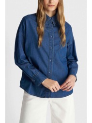`ale γυναικείο denim πουκάμισο με τσέπη - 8923176 denim blue σκούρο