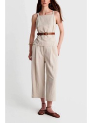 `ale γυναικείο παντελόνι με πιέτες wide leg - 8923060 εκρού