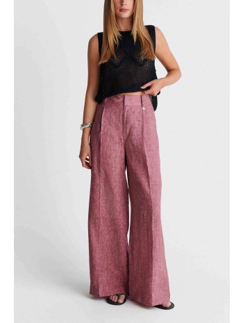 `ale γυναικείο λινό παντελόνι wide leg - 8923189 κόκκινο σε προσφορά