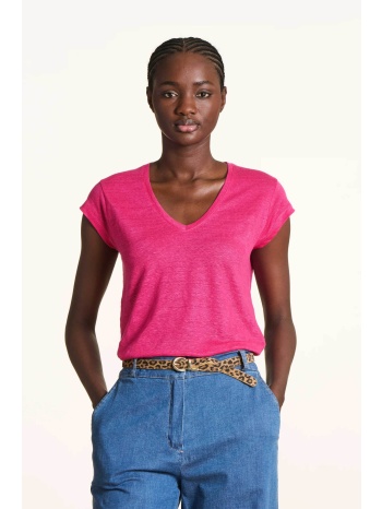 la fée maraboutée γυναικείο λινό t-shirt με v straight cut σε προσφορά