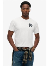 superdry ανδρικό t-shirt με κεντημένο λογότυπο relaxed fit `sd&co` - m1012373a λευκό