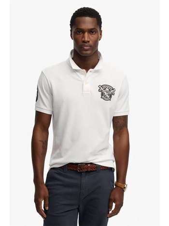 superdry ανδρική μπλούζα πόλο με κεντημένο badge relaxed σε προσφορά