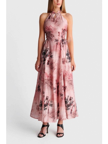 `ale γυναικείο maxi αμάνικο φόρεμα με floral print  σε προσφορά
