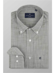 oxford company ανδρικό sport πουκάμισο button down μονόχρωμο regular fit - f110-bz10.09 πράσινο σκού