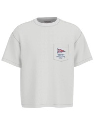 guess ανδρικό t-shirt πικέ με τσέπη και print boxy fit - m6gi00ke731 λευκό