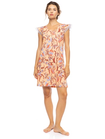 pink label γυναικείο νυχτικό `tropical flower` - s1614 σομόν σε προσφορά