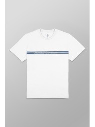 oxford company ανδρικό t-shirt μονόχρωμο με λογότυπο regular fit - k502-mz20.01 λευκό