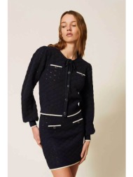 twinset γυναικεία ζακέτα πλεκτή με τσέπες - 261tp3032 μπλε σκούρο