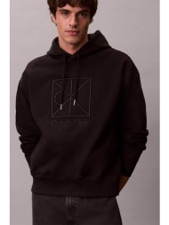 calvin klein ανδρική μπλούζα φούτερ με λογότυπο relaxed fit - lv14le201g μαύρο