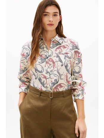 tommy hilfiger γυναικείο πουκάμισο λινό με print  σε προσφορά