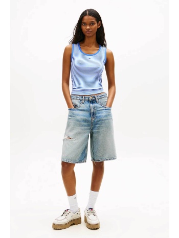 tommy jeans γυνακεία βερμούδα denim distressed loose  σε προσφορά