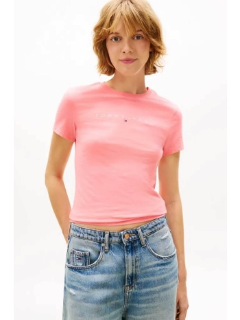 tommy jeans γυναικείο t-shirt με λογότυπο slim fit  σε προσφορά