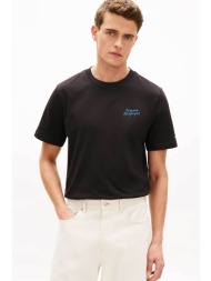 tommy hilfiger ανδρικό t-shirt με λογότυπο regular fit - mw0mw42386 μαύρο