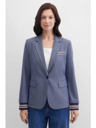 gerry weber γυναικείο πλεκτό σακάκι με contrast λεπτομέρειες - n60154399044 μπλε