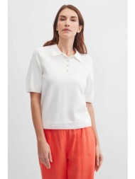 gerry weber γυναικεία μπλούζα πόλο μονόχρωμη - n60953121042 λευκό