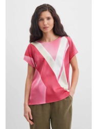 gerry weber γυναικεία μπλούζα με print loose fit - n61745602044 ροζ