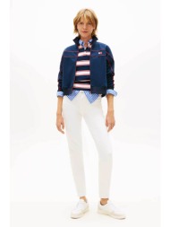 tommy jeans γυναικείο τζιν παντελόνι slim fit - dw0dw22986 λευκό