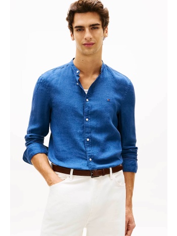 tommy hilfiger ανδρικό λινό πουκάμισο με κεντημένο logo σε προσφορά