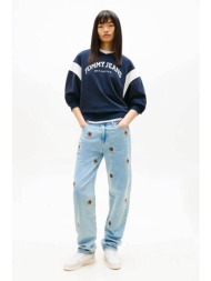 tommy jeans γυναικείο τζιν παντελόνι με κέντημα - dw0dw22680 denim blue ανοιχτό