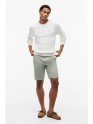 tommy hilfiger ανδρική βερμούδα chino slim fit `denton` - mw0mw42355 βεραμάν