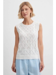 gerry weber γυναικείο πλεκτό τοπ αμάνικο - n66501102042 λευκό