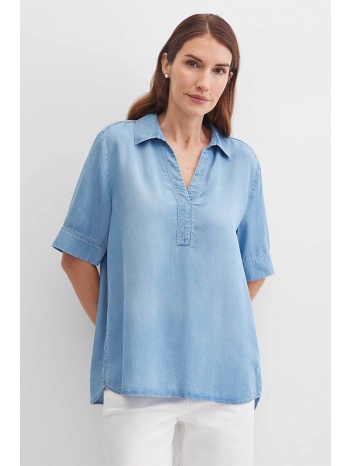gerry weber γυναικεία μπλούζα με γιακά και denim όψη loose σε προσφορά