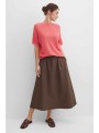 gerry weber γυναικεία φούστα midi - n65685357042 καφέ
