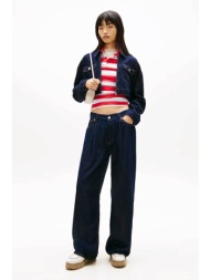 tommy jeans γυναικεία τζιν παντελόνι πεντάτσεπο loose straight leg - dw0dw22404 denim blue σκούρο