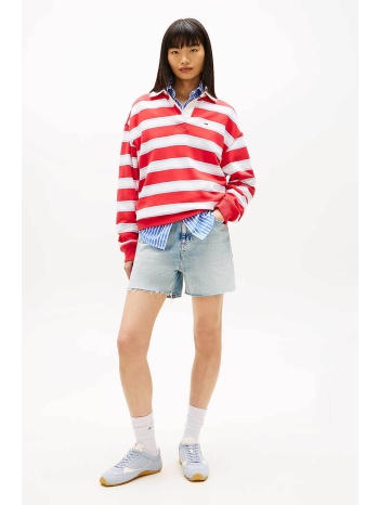 tommy jeans γυνακείο denim σορτς straight leg mom  σε προσφορά