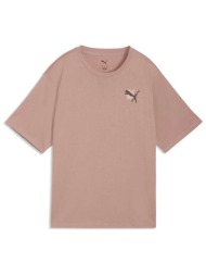 puma γυναικείο t-shirt με λογότυπο regular fit `puma cat graphic` - 528490 σάπιο μήλο