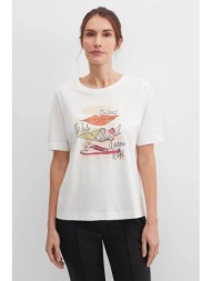 gerry weber γυναικείο t-shirt με graphic print - n61725159042 λευκό